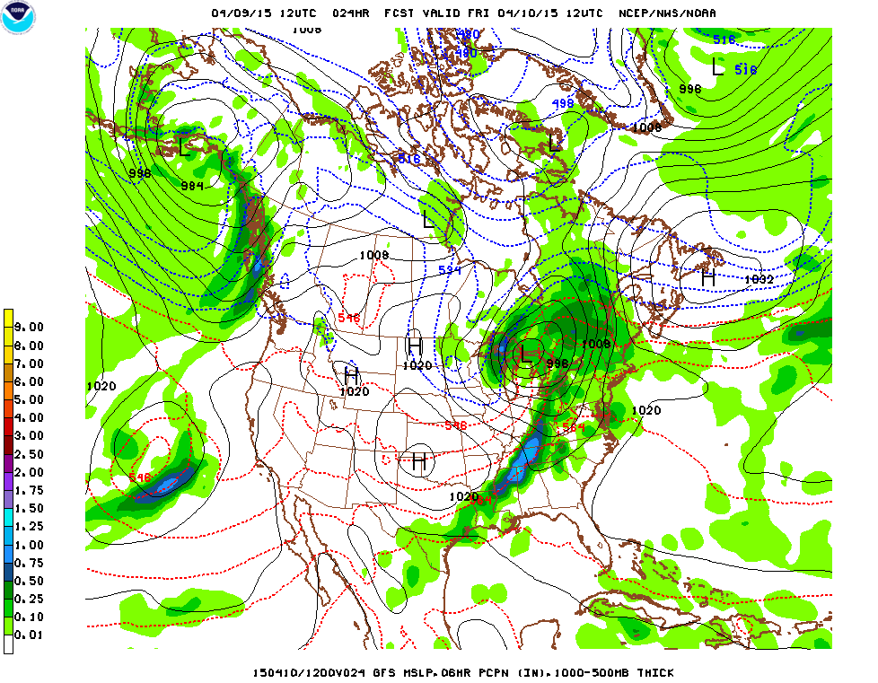 GFS prediction for Friday 8AM